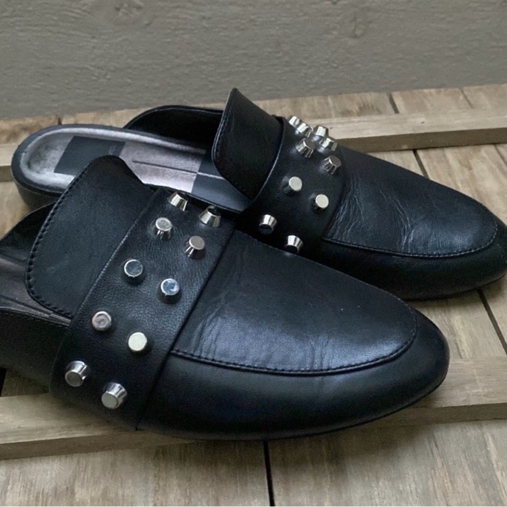 Dolce Vita Black Studded Mules - Picture 9 of 10